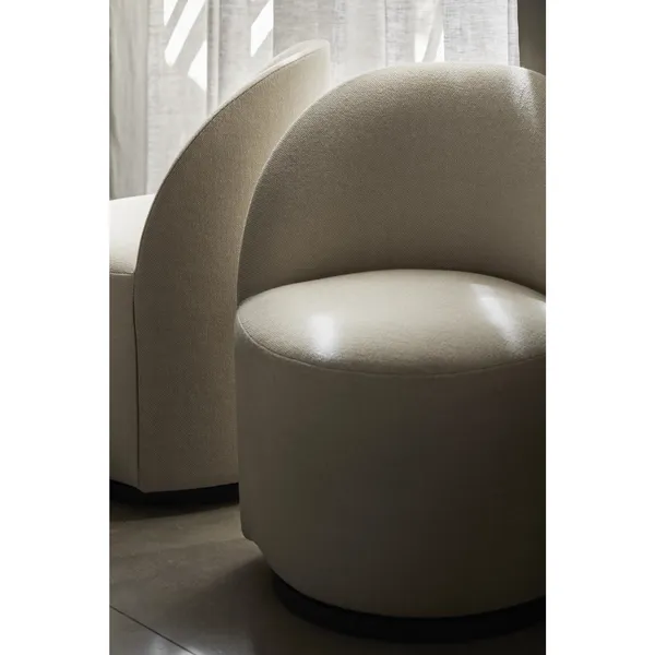 Tearoom Stol Med Swivel Beige/Bouclé