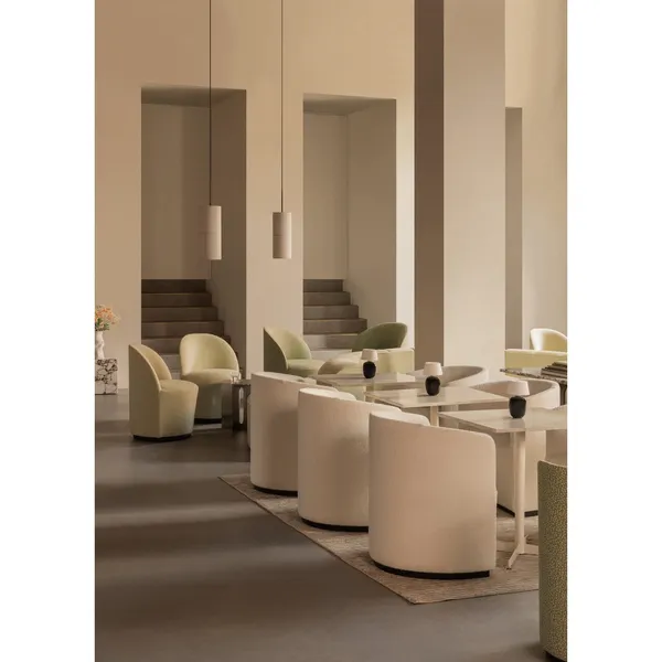 Tearoom Stol Med Swivel Guld/Bouclé