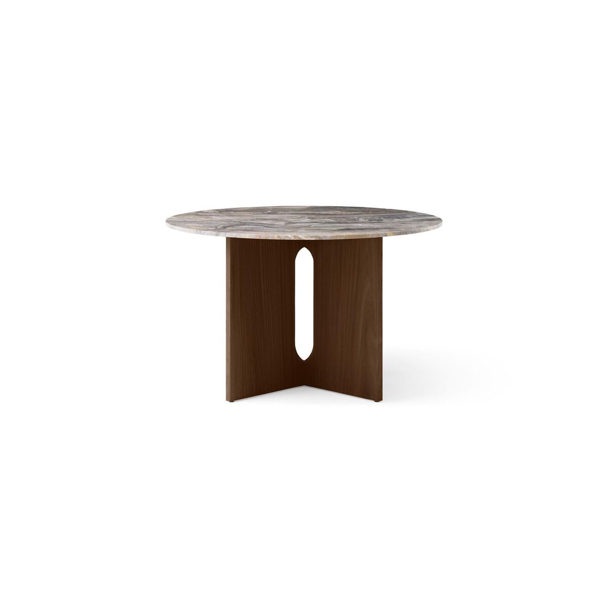Androgyne Dining Table Ø120 Dark Stained Oak/Grey Galaxy