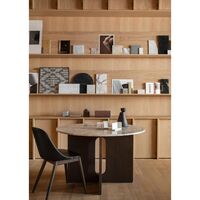 Androgyne Dining Table Ø120 Dark Stained Oak/Grey Galaxy
