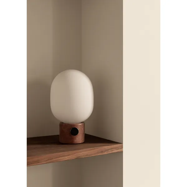 Lampe à Poser JWDA en Travertin Rouge