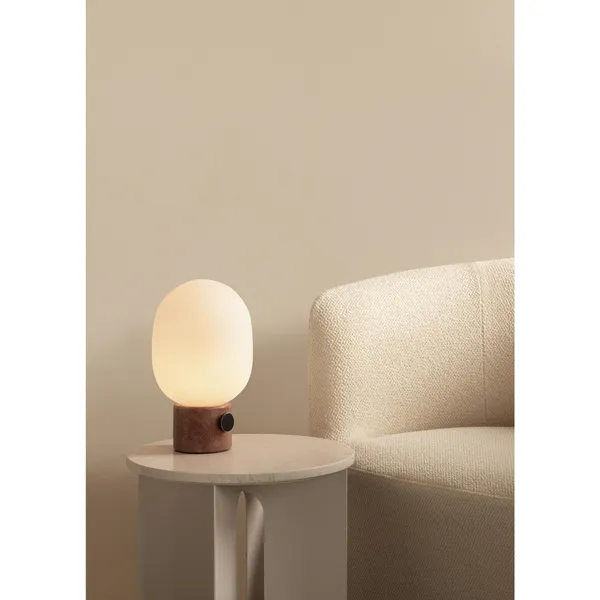 Lampe à Poser JWDA en Travertin Rouge