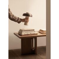 Lampe Portative Reverse en Travertin Sable/Aluminium Bruni
