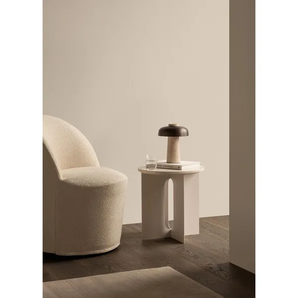 Lampe Portative Reverse en Travertin Sable/Aluminium Bruni