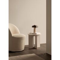 Lampe Portative Reverse en Travertin Sable/Aluminium Bruni