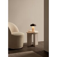 Lampe Portative Reverse en Travertin Sable/Aluminium Bruni
