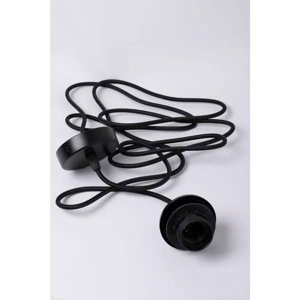E27 Cable Set for Pendant With Rosette 300 cm Black