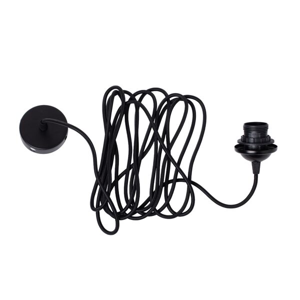 E27 Kabelset für Pendelleuchte mit Baldachin , 500 Cm, Schwarz
