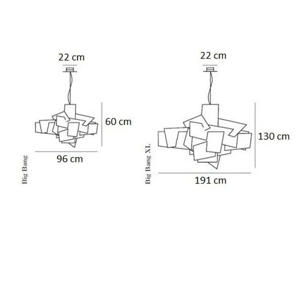 Big Bang Taklampe XL Hvit