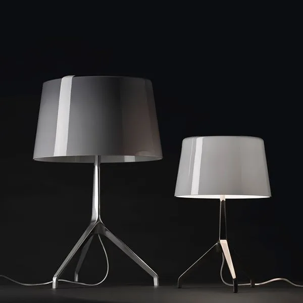 Lumiere Xxl Bordlampe Grå Sortforkromet
