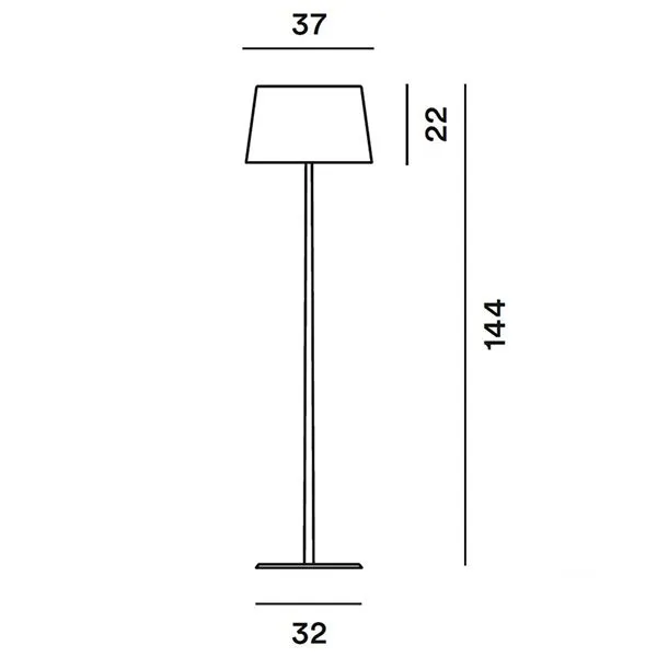 Lampada da Terra Lumiere Xxl in Alluminio e Grigio con Dimmer