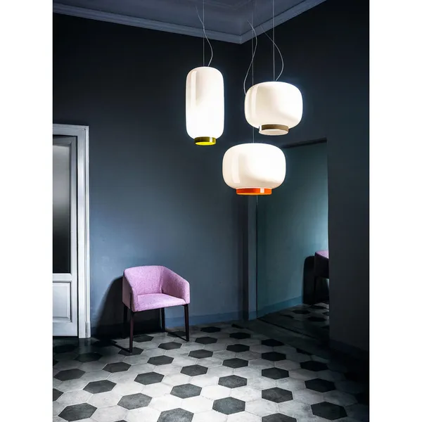 Chouchin Reverse Pendelleuchte Weiß & Orange