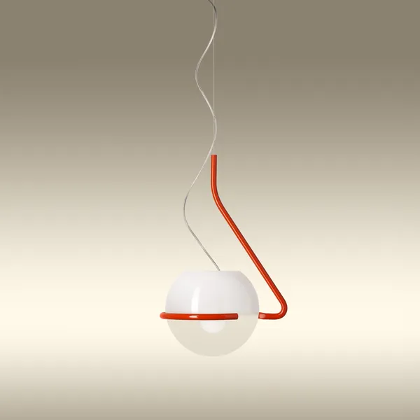 Tonda Pendant Small Orange/ White