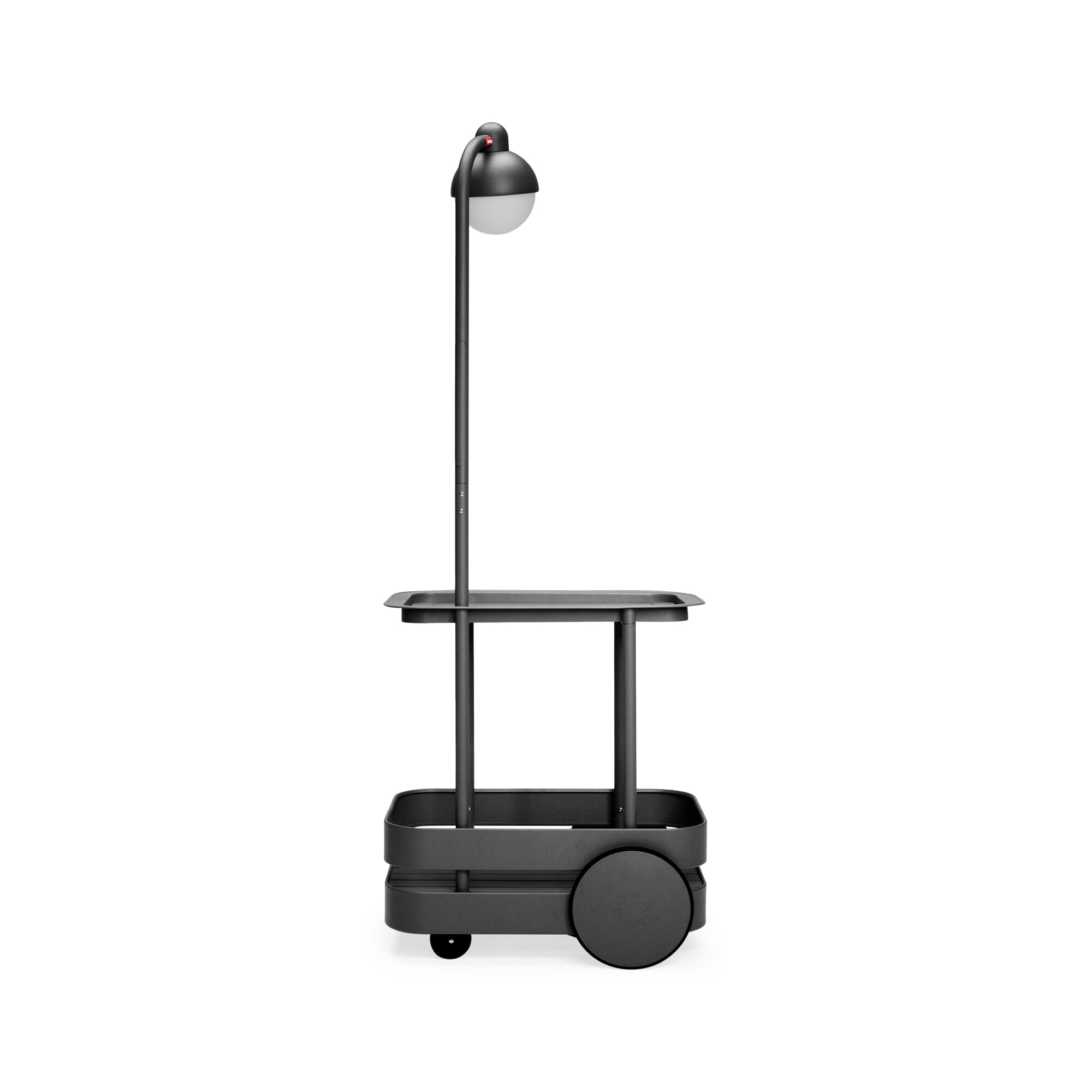 Jolly Table Roulante avec Lampe Anthracite