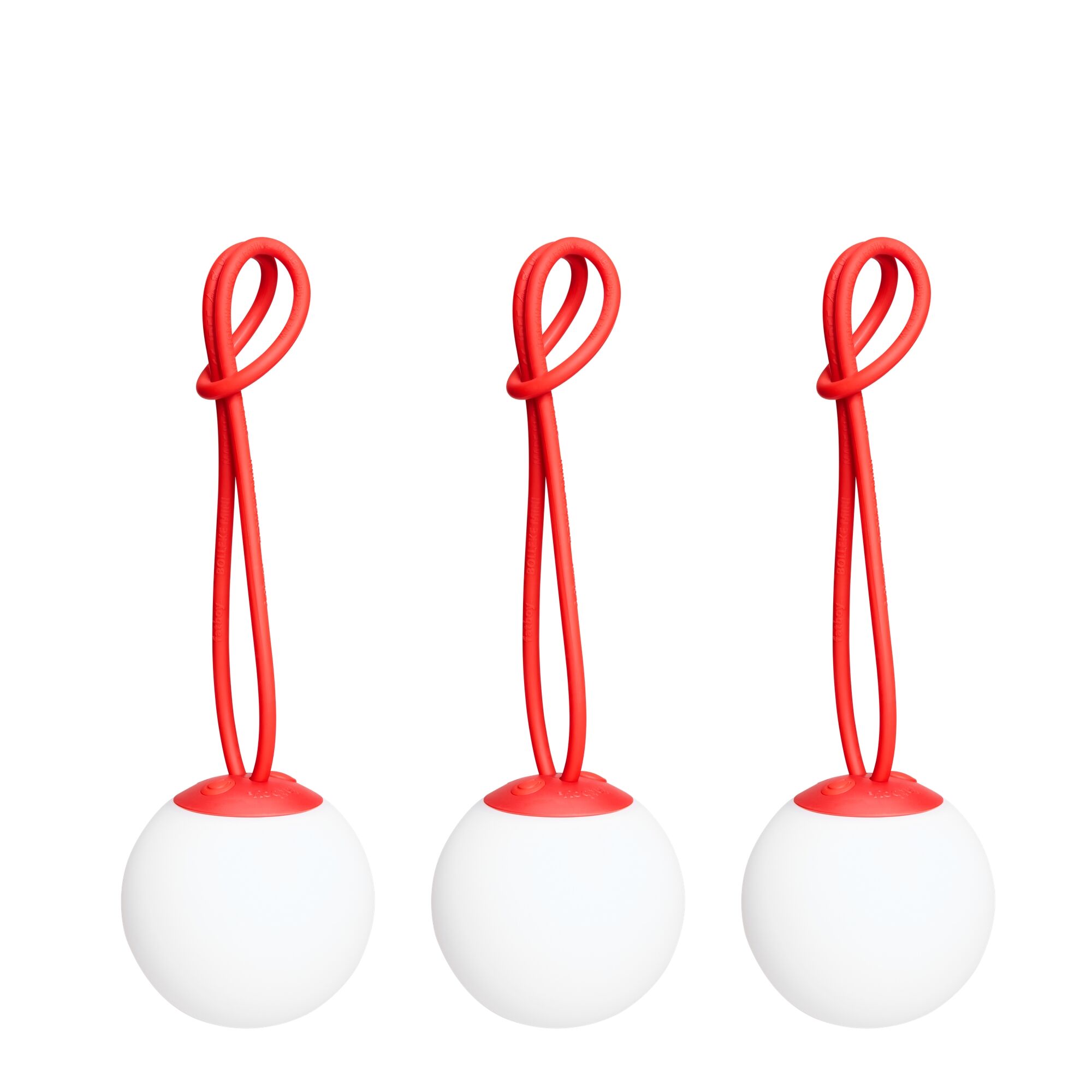 Bolleke Mini Transportabel Lampe Sæt af 3 Rød