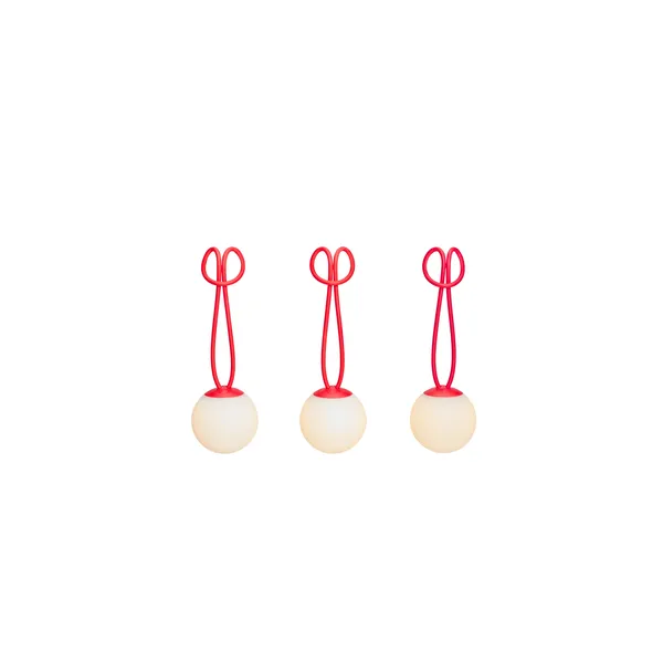 Bolleke Mini Draagbare Lamp Set van 3 Rood