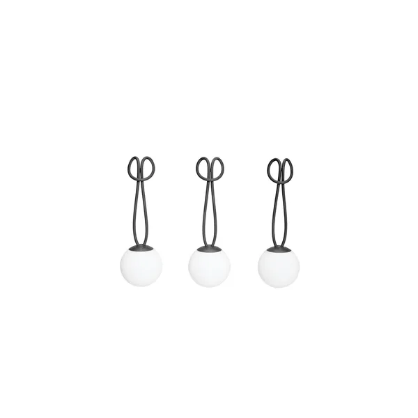 Bolleke Mini Tragbare Lampe 3er-Set Anthrazit