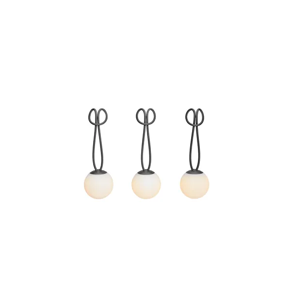 Bolleke Mini Tragbare Lampe 3er-Set Anthrazit