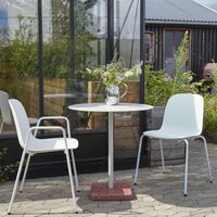Terrazzo Outdoor Cafe Table 60x60 Sky Grey/ Red Terrazzo
