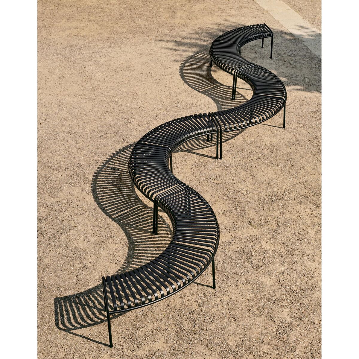 Palissade Park Bench Set of 2 Freestanding Anthracite