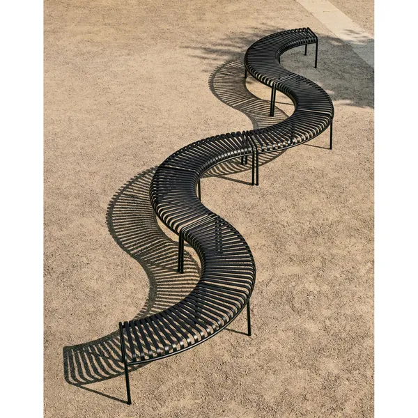 Palissade Park Bench Set of 2 Freestanding Anthracite