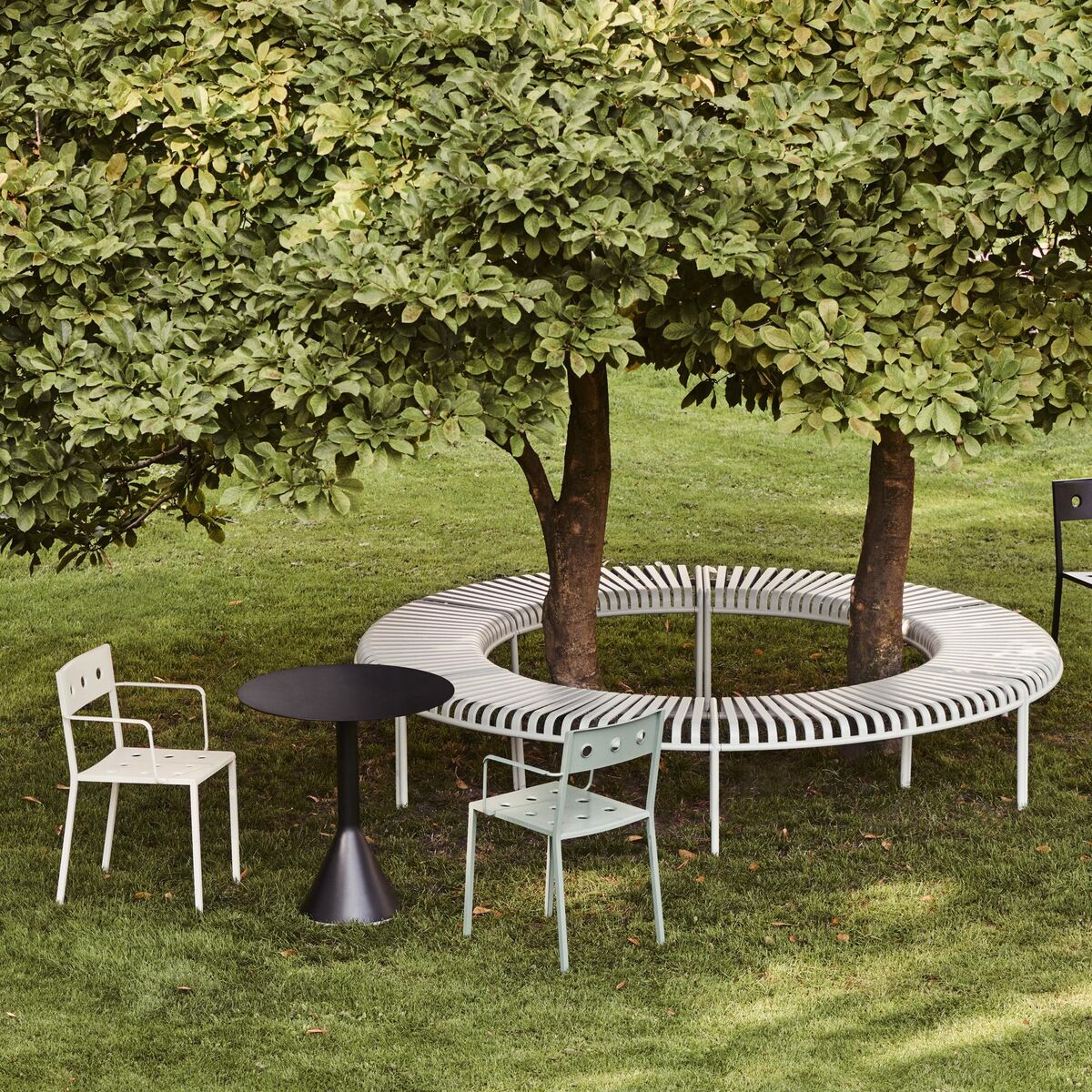 Palissade Park Bench Set of 2 Freestanding Anthracite