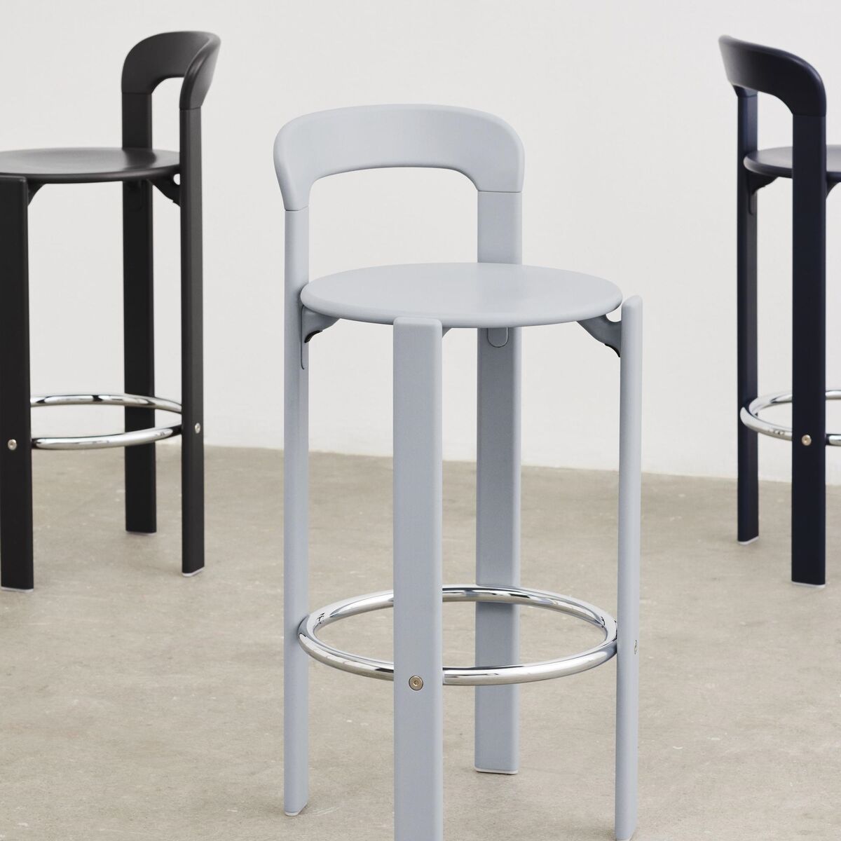 Rey Barstool H75 Slate Blue/Steelcut Trio 113