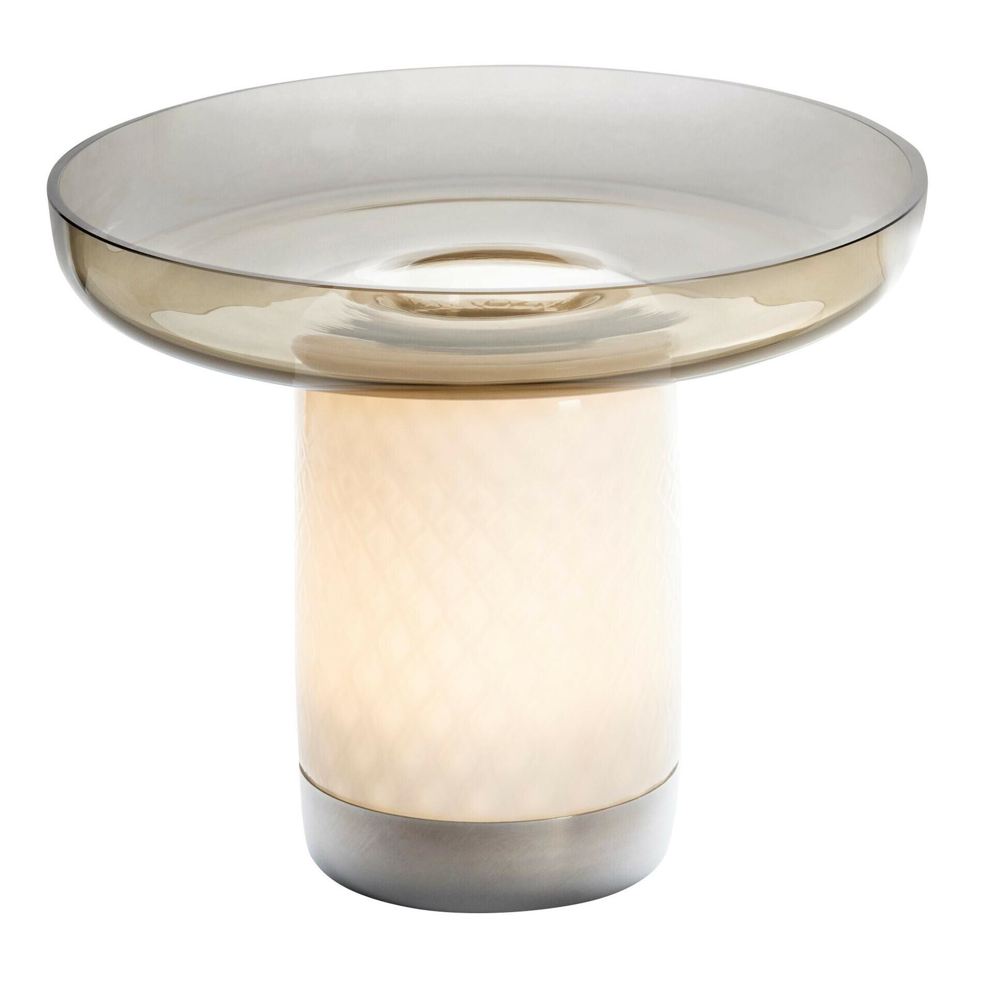 Bontá Bærbar Lampe Grå med Glassfat