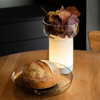 Bontá Tragbare Lampe Rot mit Glasschale