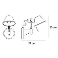 Tolomeo Micro Faretto Væglampe Uden Afbryder Aluminium