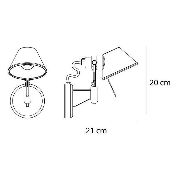 Tolomeo Micro Faretto LED V&auml;gglampa Utan Switch Aluminium