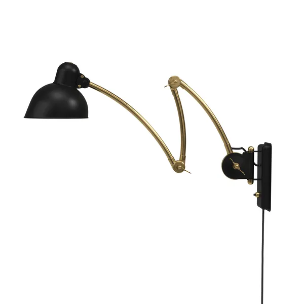 Kaiser Idell 6559-W Væglampe Mat Sort/Messing