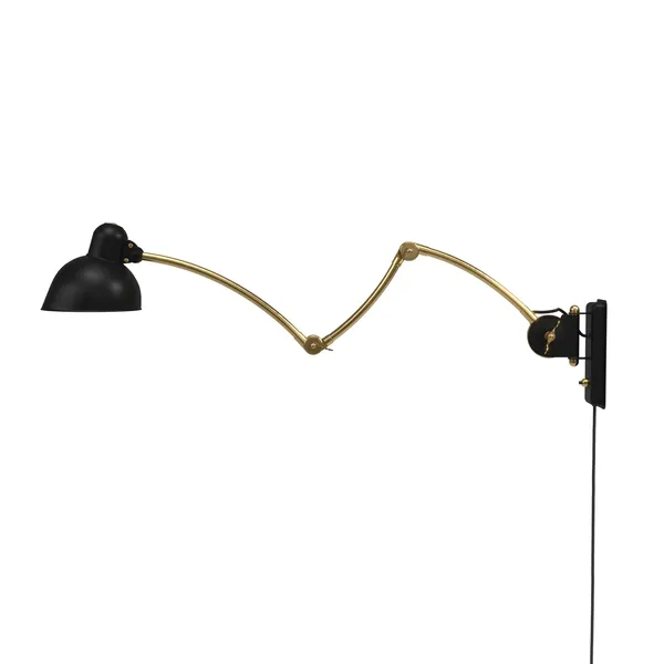 Kaiser Idell 6559-W Væglampe Mat Sort/Messing
