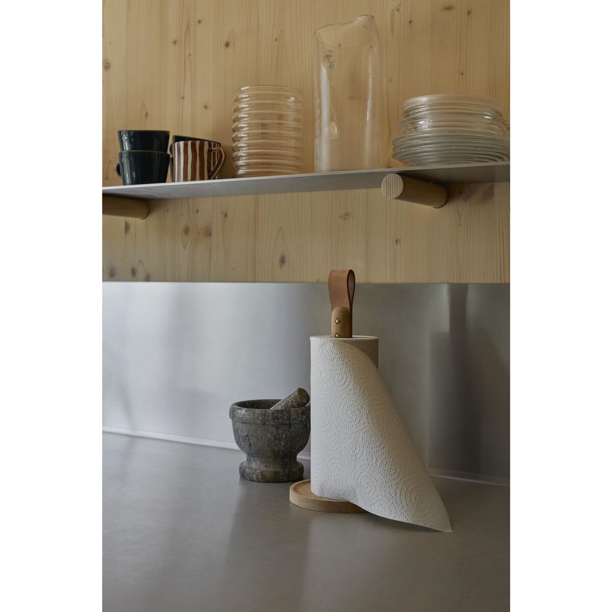 Skagerak Norr Paper Roll Holder Holder Oak wood/Leather