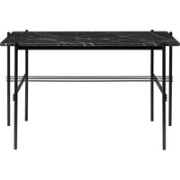 TS Skrivebord 120 x 60 cm med Sort Base og Sort Marmorplate