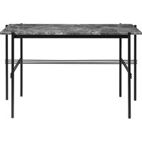 TS Skrivebord 120 x 60 cm med Sort Base og Grå Emperador Marmor Top