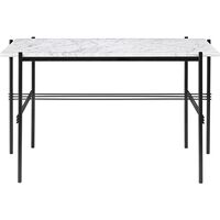 TS Skrivebord 120 x 60 cm med Sort Base og Hvit Carrara-marmorplate