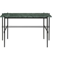 TS Skrivebord 120 x 60 cm med Sort Base og Grøn Guatemala Marmor Top