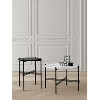 TS Side Table Round Ø40 Black/ Gray Emperador Marble