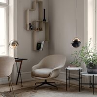 TS Side Table Round Ø40 Black/ Gray Emperador Marble