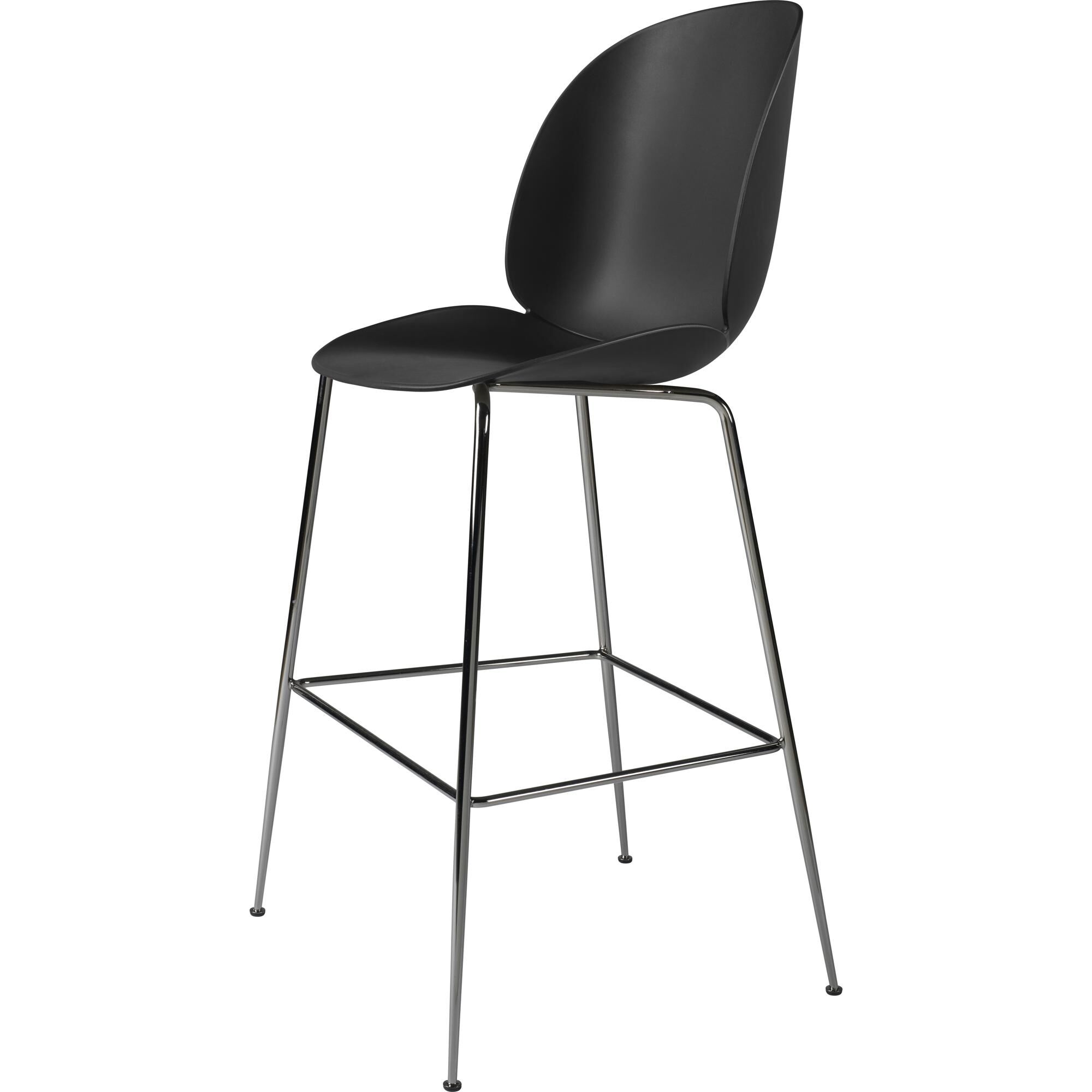 Beetle Barstol H75 Conic Base Sort Krom/Black