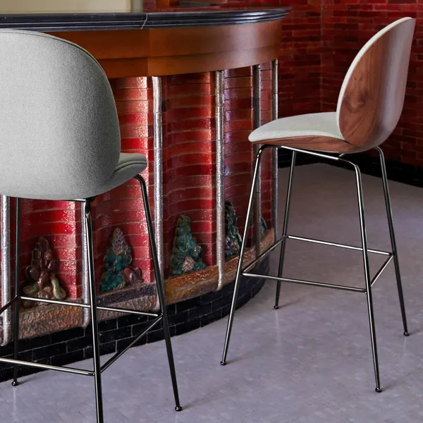 Beetle Bar Stool 75 Conic Base Black Chrome/ Black