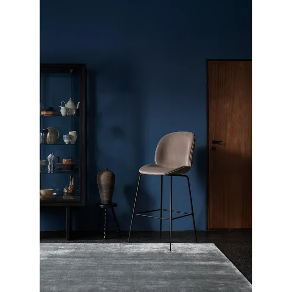 Beetle Bar Stool 75 Conic Base Black Chrome/ Black