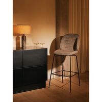 Beetle Bar Stool 75 Conic Base Black Chrome/ Black