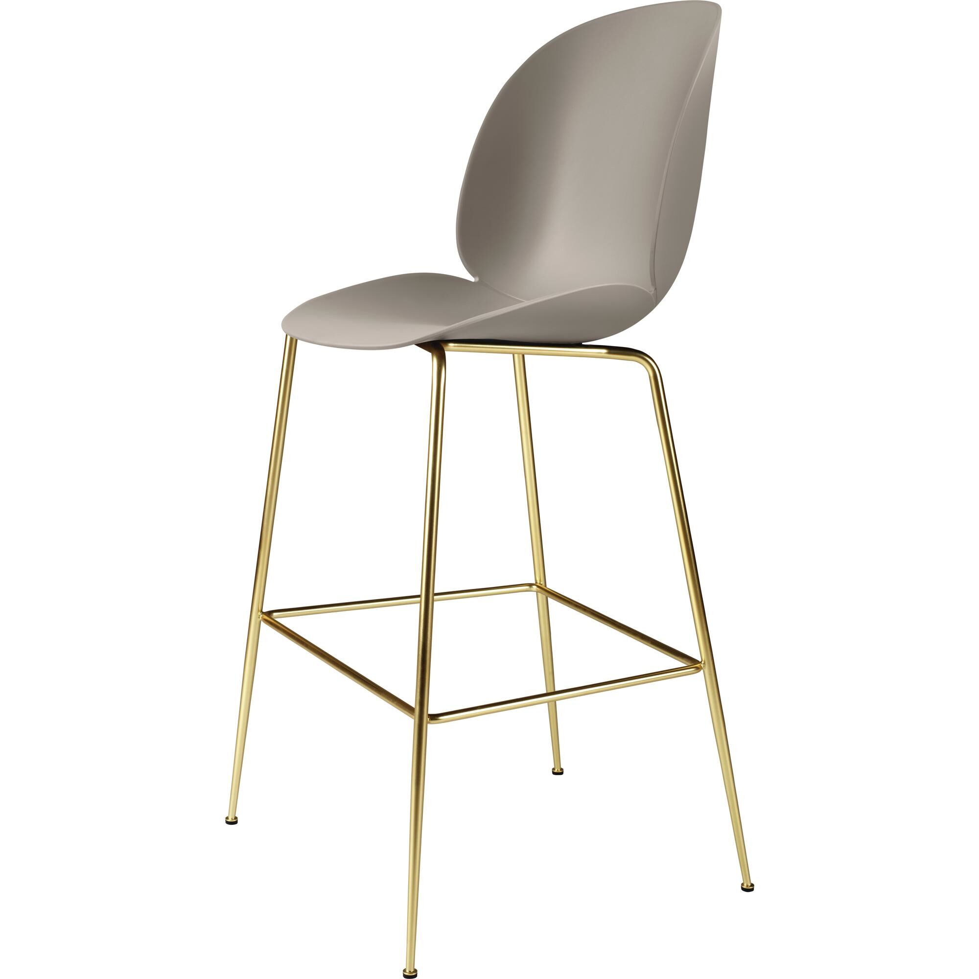 Beetle Barstol H75 Conic Base Messing Semi Mat/New Beige