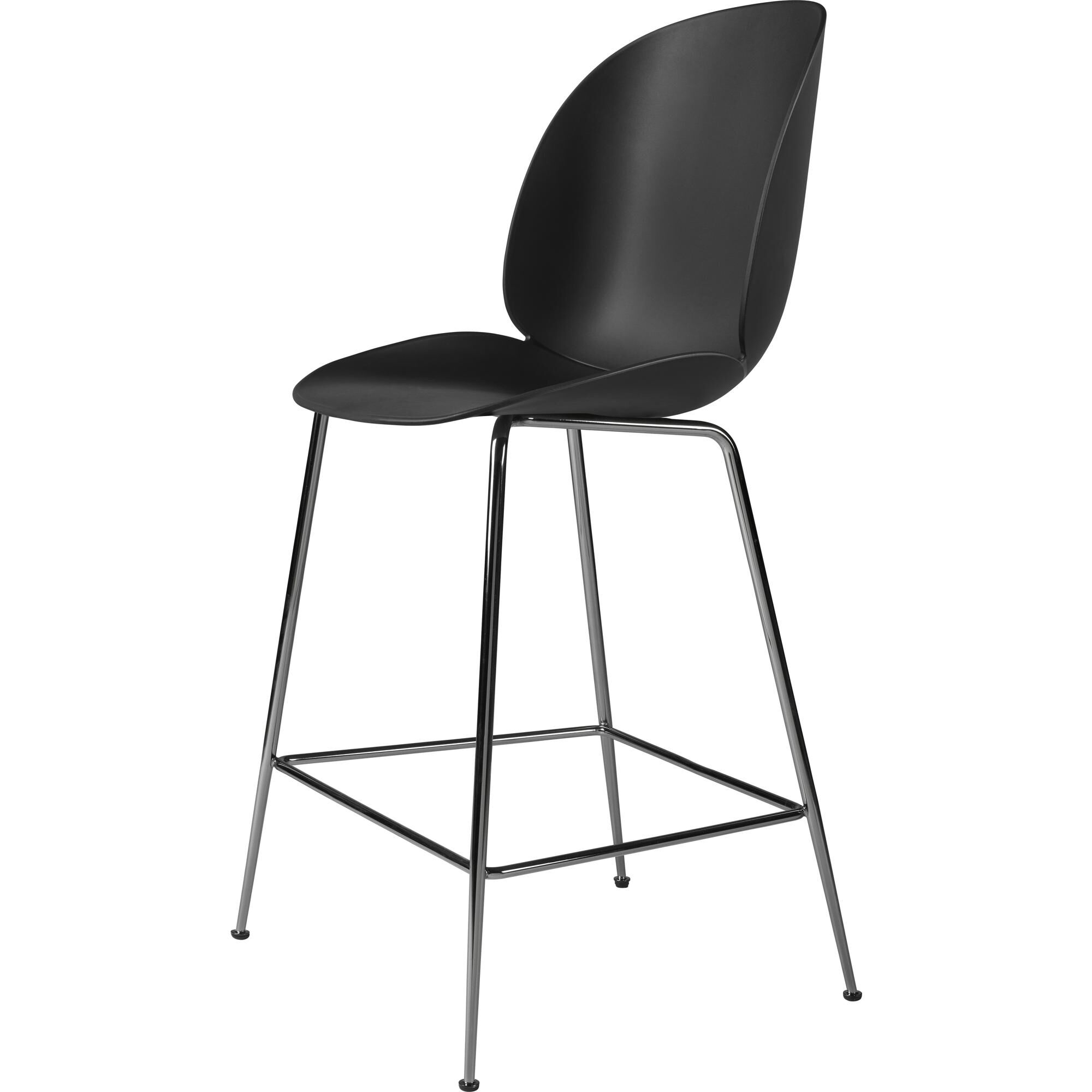 Beetle Barstol H65 Conic Base Sort Krom/Black