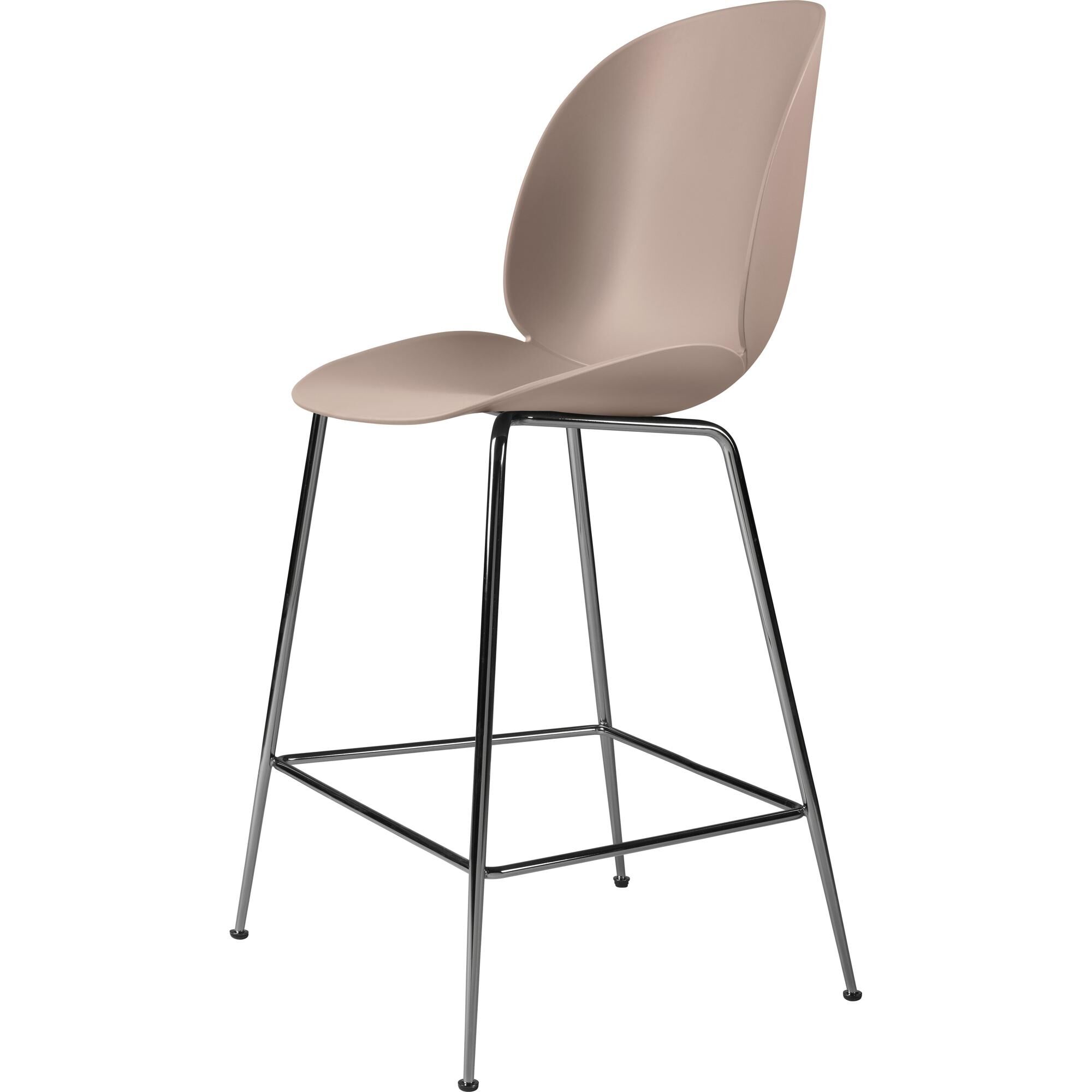Beetle Barstol H65 Conic Base Sort Krom/Sweet Pink