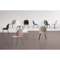 Beetle Dining Chair Conic Base/ Brass Semi Matt/ Sweet Pink 4 Pcs.