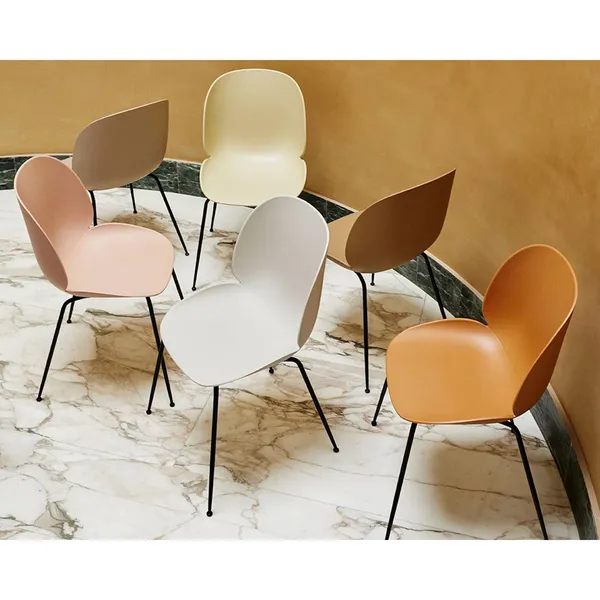 Beetle Dining Chair Conic Base/ Brass Semi Matt/ Sweet Pink 4 Pcs.