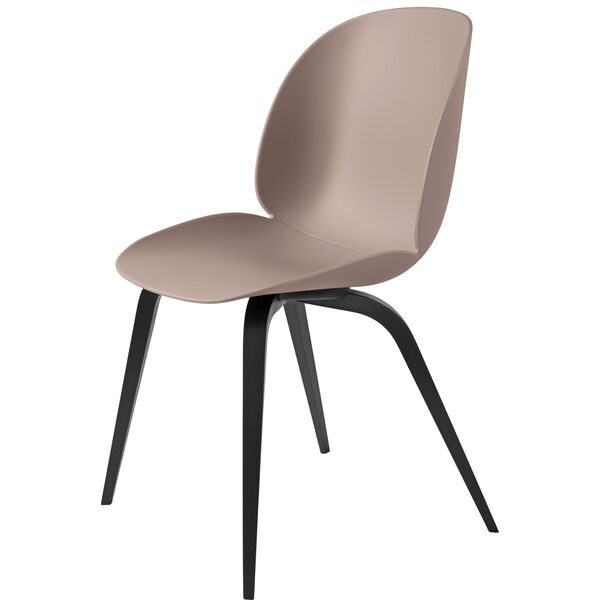 Beetle Dining Chair Wooden Base Black Stained Beech Semi- Mat/ Sweet Pink